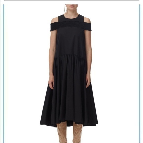 TIBI off the shoulder smocked dress - Picture 1 of 3